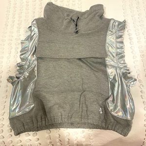 FP Free People Movement Cropped Sweatshirt Vest with Ruffle Sleeve